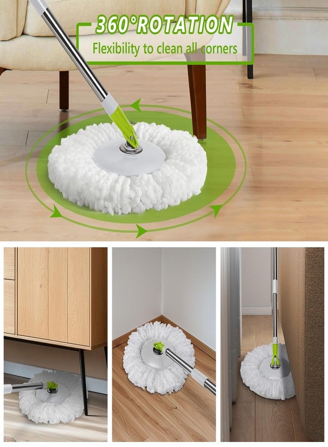 Masthome Spin Mop Bucket System,Masthome 360°Spin Mop and Bucket with Wringer Set,EasyWring Microfiber Mop with 3 Mop Pads,Spinning Floor Cleaning System for Floor Cleaning - Home & Office Suitable - Image 3